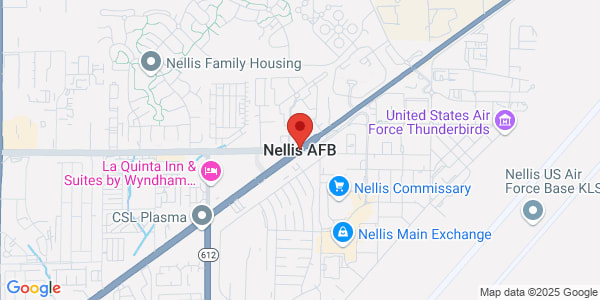 Map of 4700 W Las Vegas Blvd N Bldg 1300, Fl 1 Nellis AFB, NV 89191