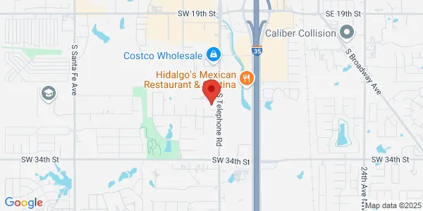 Map of 1109 SW 30th Ct Moore, OK 73160
