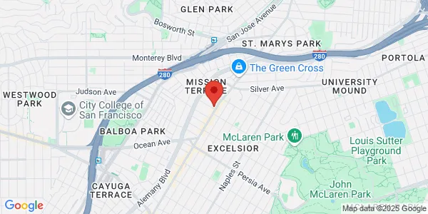 Map of 4434 Mission St San Francisco, CA 94112