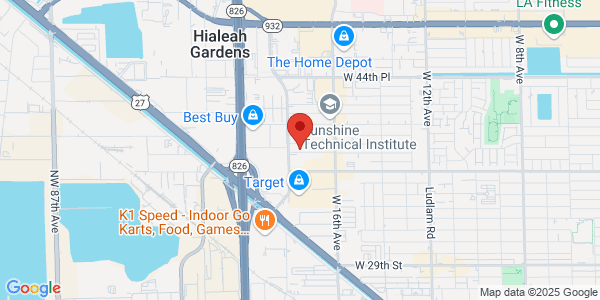 Map of 1751 W 38th Pl Ste 1003A Hialeah, FL 33012