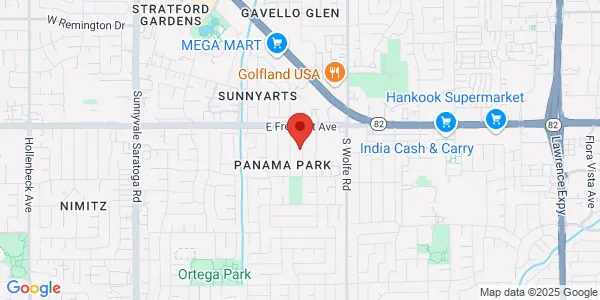 Map of 1345 Lillian Ave Sunnyvale, CA 94087