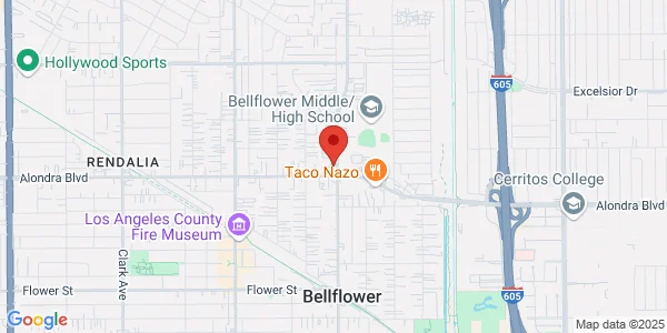 Map of 15747 Woodruff Ave Ste A Bellflower, CA 90706