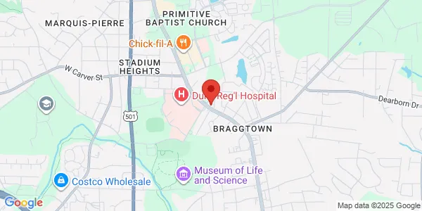 Map of 3610 N Roxboro St Durham, NC 27704