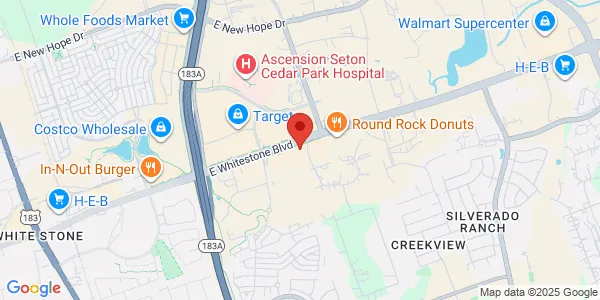 Map of 1500 E Whitestone Blvd Ste 600 Cedar Park, TX 78613