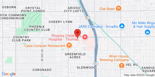 Map of 1701 E Thomas Rd Ste A104 Phoenix, AZ 85016