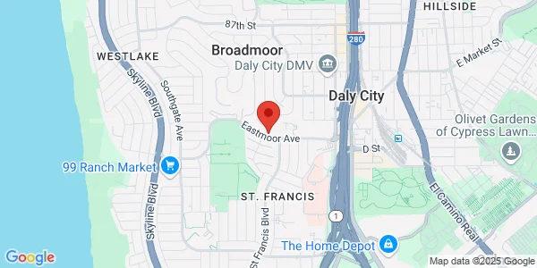 Map of 211 Eastmoor Ave Daly City, CA 94015