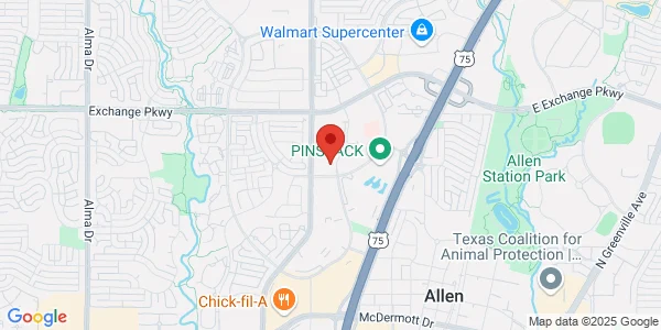 Map of 997 Raintree Cir Ste 110 Allen, TX 75013