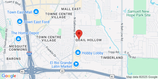 Map of 2698 North Galloway Ave Ste 107 Mesquite, TX 75150