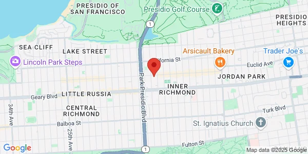 Map of 1033 Clement St San Francisco, CA 94118