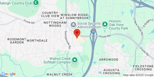Map of 3416 Poole Rd Ste 120 Raleigh, NC 27610