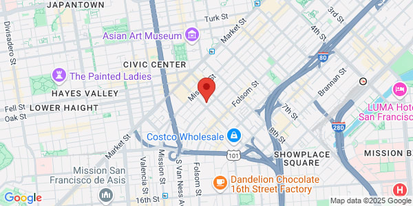 Map of 1380 Howard St Fl 2 San Francisco, CA 94103