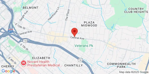 Map of 2017 Central Ave Ste 103 Charlotte, NC 28205