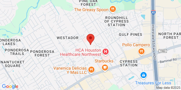 Map of 17320 Red Oak Dr Ste 100 Houston, TX 77090
