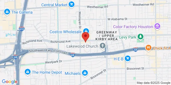 Map of 3905 Richmond Ave Houston, TX 77027
