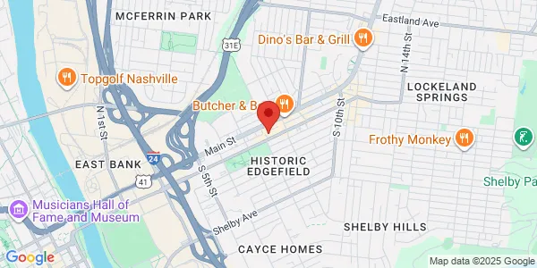 Map of 801 Woodland St Nashville, TN 37206