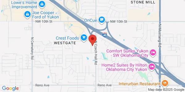 Map of 709 N Czech Hall Rd Yukon, OK 73099