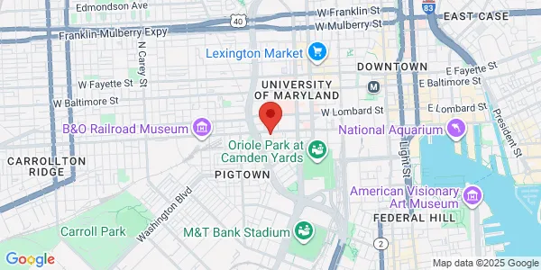 Map of 701 W Pratt St Fl 1 Baltimore, MD 21201