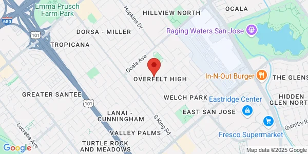 Map of 1835 Cunningham Ave San Jose, CA 95122