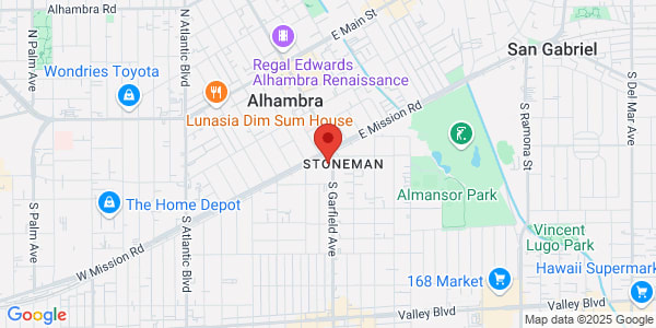 Map of 707 S Garfield Ave Ste B-001 Alhambra, CA 91801
