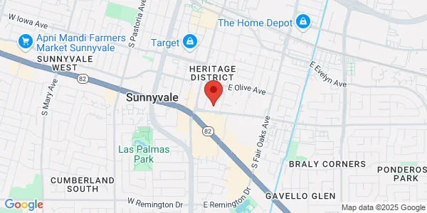 Map of 301 Old San Francisco Rd Sunnyvale, CA 94086