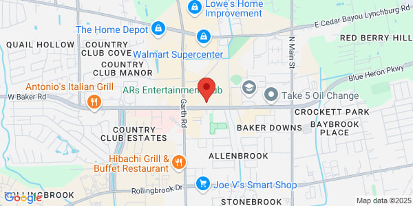 Map of 1010 W Baker Rd Ste 101 Baytown, TX 77521