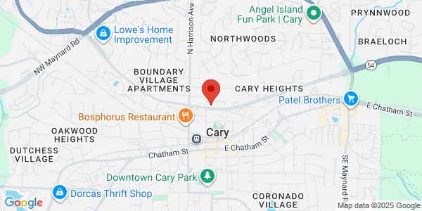 Map of 8450 Chapel Hill Rd Ste 205 Cary, NC 27513