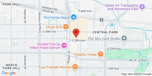 Map of 7505 E 35th Ave Ste 360 Denver, CO 80238