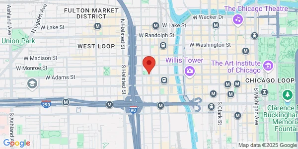 Map of 600 W Adams St Chicago, IL 60661