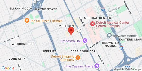 Map of 4229 Cass Ave Detroit, MI 48201