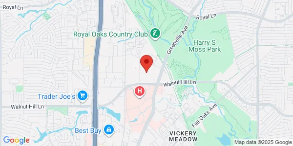 Map of 8345 Walnut Hill Ln Ste 105 Dallas, TX 75231
