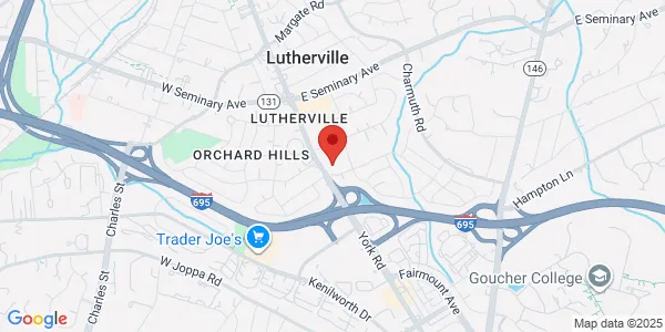 Map of 1205 York Rd Ste 15A Lutherville, MD 21093