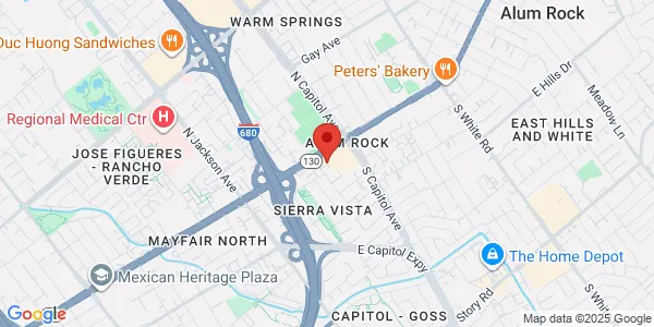 Map of 2618 Alum Rock Ave San Jose, CA 95116