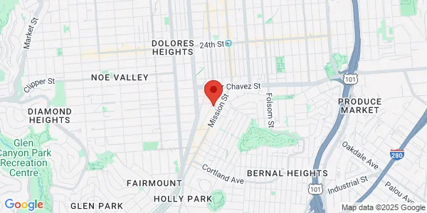 Map of 1640 Valencia St Ste 1B San Francisco, CA 94110
