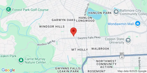 Map of 2300 Garrison Blvd Suite 206 Baltimore, MD 21216
