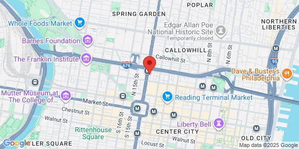 Map of 227 N. Broad St Philadelphia, PA 19107