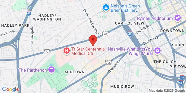 Map of 1916 Patterson St Ste 103 Nashville, TN 37203