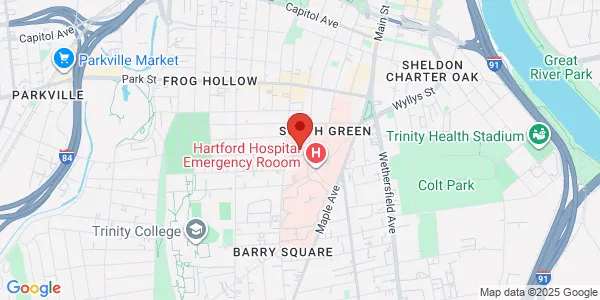 Map of 282 Washington St. 2H Hartford, CT 06106