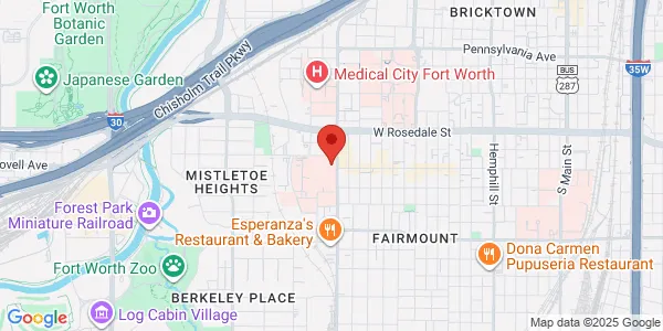Map of 1250 8th Ave Ste 115 Fort Worth, TX 76104
