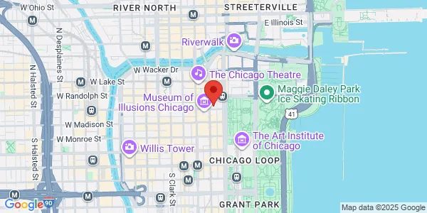 Map of 111 N Wabash Ave Ste 1514 Chicago, IL 60602