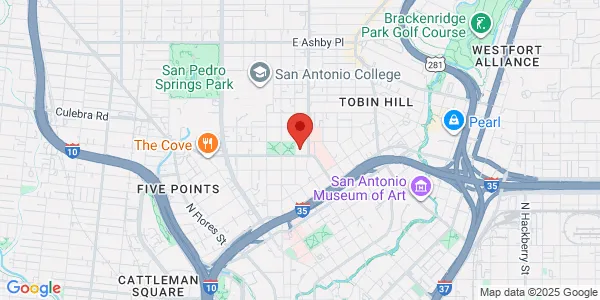 Map of 1303 Mccullough Ave Ste 338 San Antonio, TX 78212