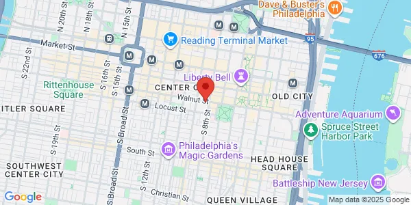 Map of 828 Walnut St Philadelphia, PA 19107