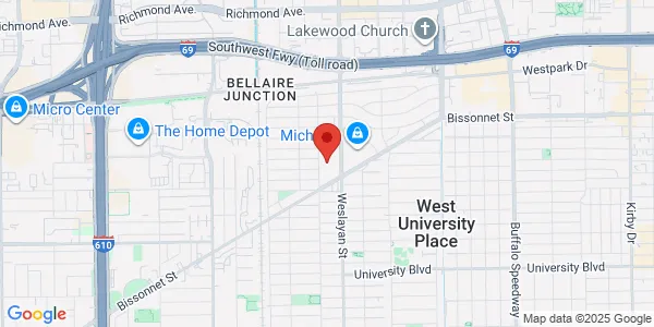 Map of 5586 Weslayan Houston, TX 77005