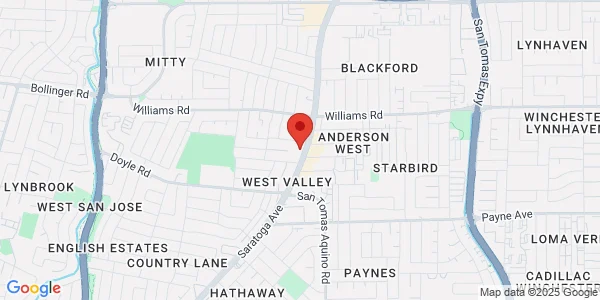 Map of 1105 Saratoga Ave San Jose, CA 95129