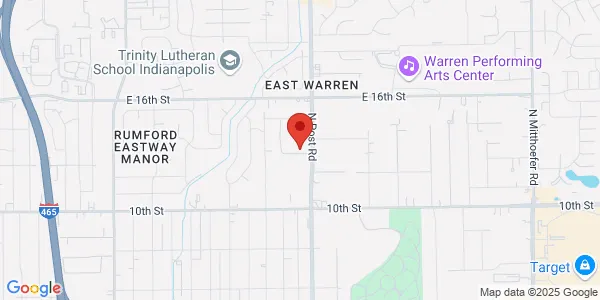 Map of 1250 N Post Rd Ste A Indianapolis, IN 46219
