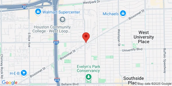 Map of 4460 Bissonnet St Ste 200 Bellaire, TX 77401