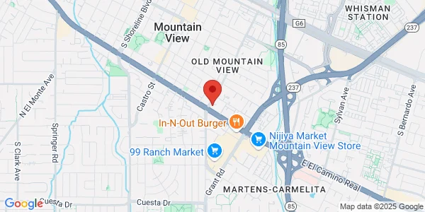 Map of 100 W El Camino Real Ste 63B Mountain View, CA 94040