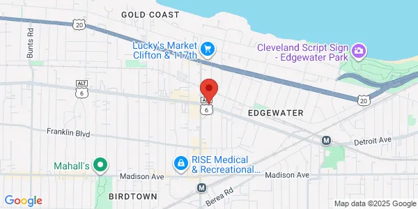 Map of 11600 Detroit Ave Cleveland, OH 44102