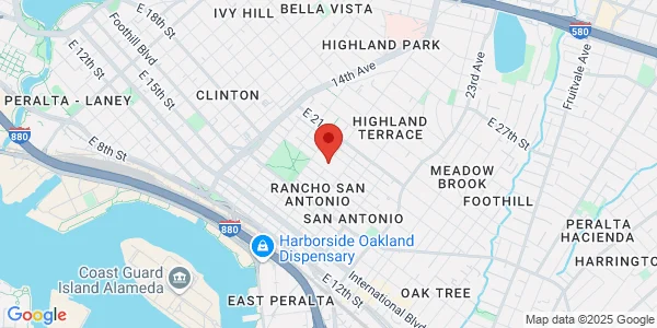 Map of 1926 E 19th St Oakland, CA 94606