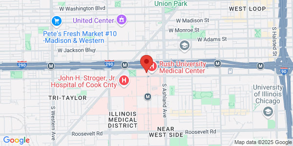 Map of 1620 W Harrison St Chicago, IL 60612