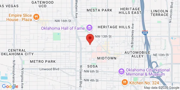 Map of 1211 N Shartel Ave Ste 300 Oklahoma City, OK 73103